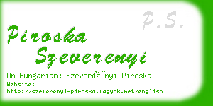 piroska szeverenyi business card